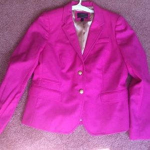 J.Crew Schoolboy Blazer Fuchsia Pink Wool  NWOT 14